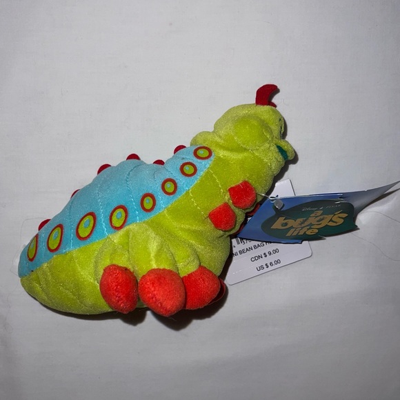 New Disney Bugs Life Heimlich Plush Bean Bag Toy 9 in beanie - Picture 4 of 9